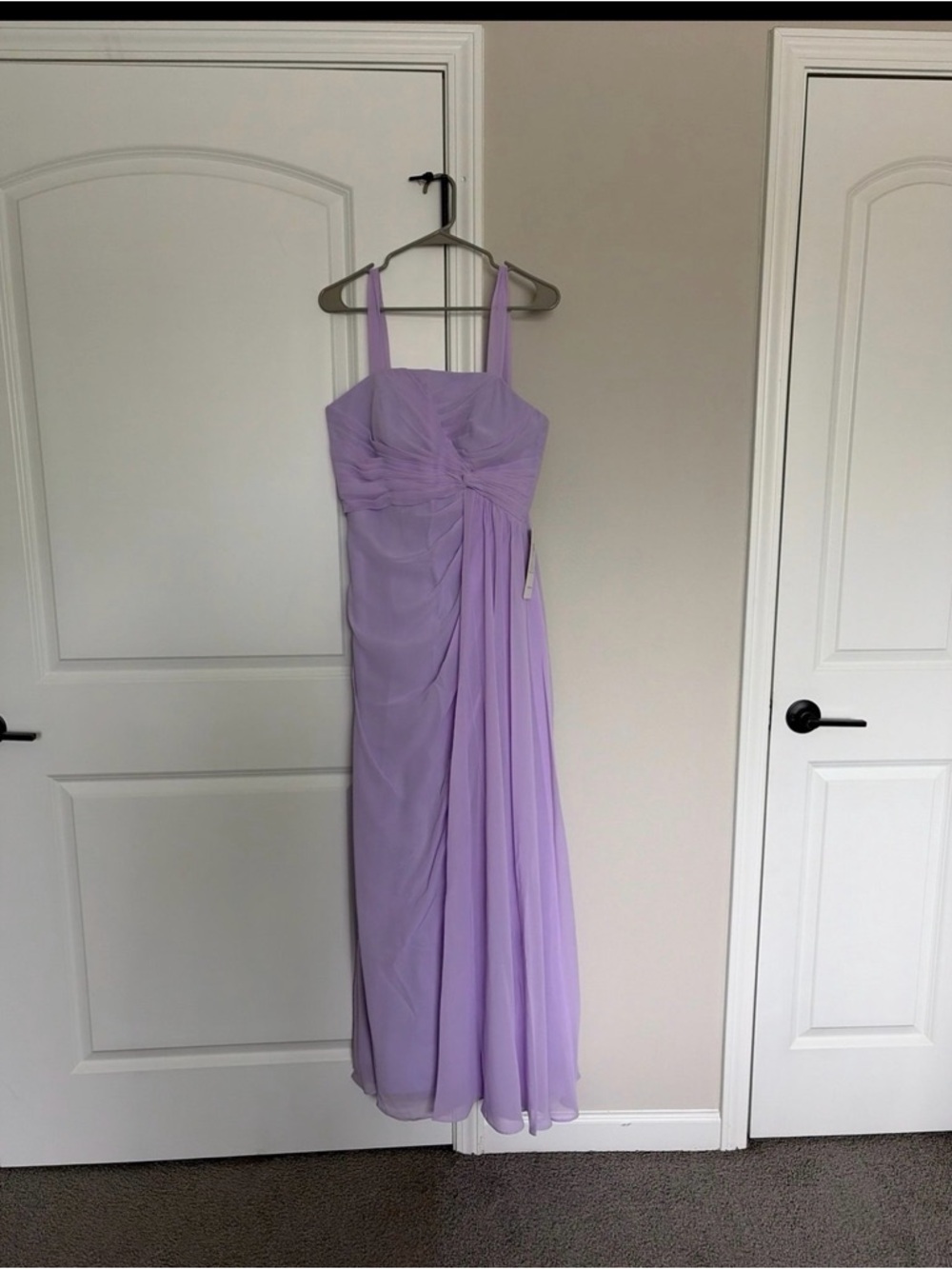 Lilac Square Neck bridesmaid dress